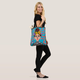 Boho Frida stijl tote bag op model tote bag