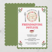 Boho Friendsgiving Thanksgiving Potluck Feest Kaart (Voorkant / Achterkant)