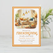 Boho Friendsgiving Thanksgiving Woonkamer Kaart (Staand voorkant)