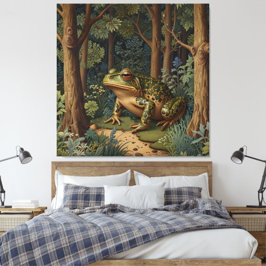  boho frog bos canvas afdruk (Insitu (Slaapkamer))