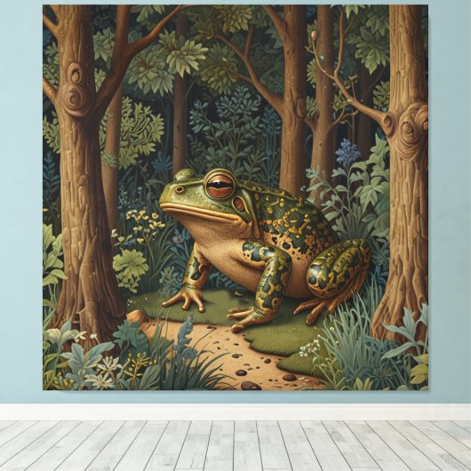 boho frog bos canvas afdruk (Insitu (Houten vloer))