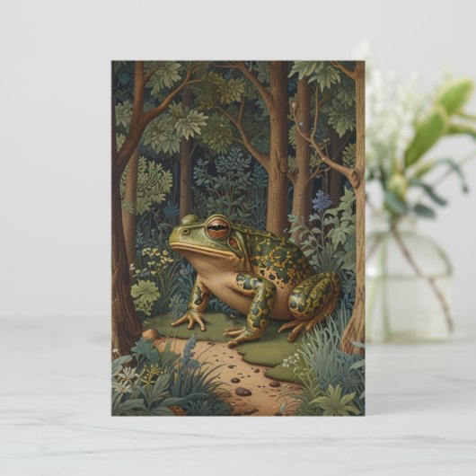 boho frog bos kaart (Staand voorkant)