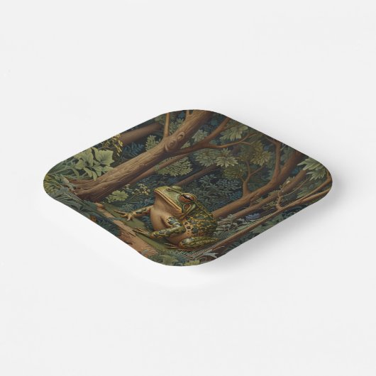 boho frog bos papieren bordje (Gebogen)