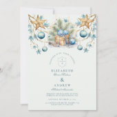 Boho Frosted Blue Pine Wedding Kaart (Voorkant)