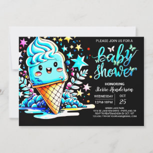 Boho Frosting Ice Cream Boy Baby shower Kaart