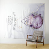 BOHO Full Moon Amethyst Waterverf Celestial Wandkleed (In Situ (horizontaal))