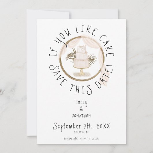 Boho Fun als u van roze Cake houdt Save The Date (Voorkant)