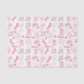 Boho Fun Pink Cowgirl western Patroon Tissuepapier (Voorkant)
