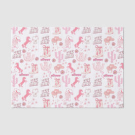 Boho Fun Pink Cowgirl western Patroon Tissuepapier