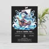 Boho Fun Pirate Verjaardag Kaart (Staand voorkant)