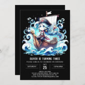 Boho Fun Pirate Verjaardag Kaart (Voorkant / Achterkant)