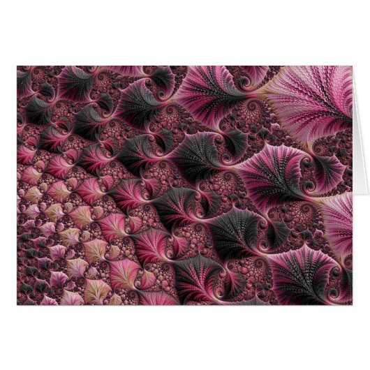 Boho Funky Eclectisch Roze Zwart Abstract Fractal (Voorkant Horizontaal)