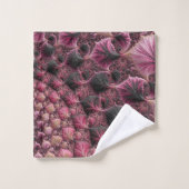 Boho Funky Eclectisch Roze Zwart Abstract Fractal Bad Handdoek (Wasdoekje)
