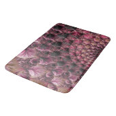 Boho Funky Eclectisch Roze Zwart Abstract Fractal Badmat (Gekanteld)
