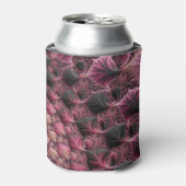 Boho Funky Eclectisch Roze Zwart Abstract Fractal Blikjeskoeler (Blikje Voorkant)