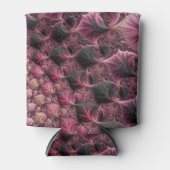 Boho Funky Eclectisch Roze Zwart Abstract Fractal Blikjeskoeler (Voorkant)