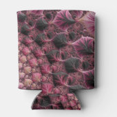 Boho Funky Eclectisch Roze Zwart Abstract Fractal Blikjeskoeler (Achterkant)
