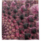 Boho Funky Eclectisch Roze Zwart Abstract Fractal Douchegordijn (Voorkant)