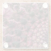 Boho Funky Eclectisch Roze Zwart Abstract Fractal Glazen Onderzetter (Achterkant)