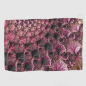 Boho Funky Eclectisch Roze Zwart Abstract Fractal Golfhanddoek (Horizontaal)