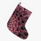 Boho Funky Eclectisch Roze Zwart Abstract Fractal Grote Kerstsok (Voorkant (Hangend))