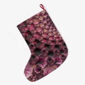 Boho Funky Eclectisch Roze Zwart Abstract Fractal Grote Kerstsok (Achterkant (Hangend))