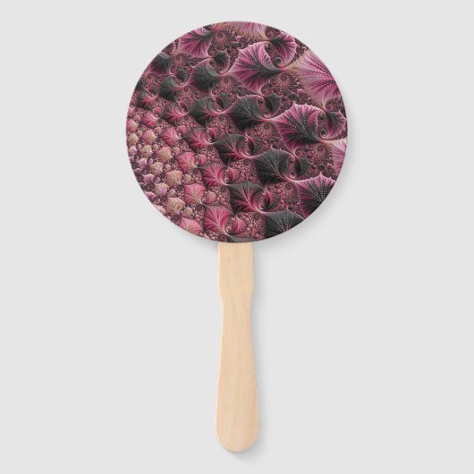 Boho Funky Eclectisch Roze Zwart Abstract Fractal Handwaaier (Voorkant)