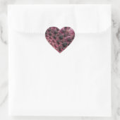 Boho Funky Eclectisch Roze Zwart Abstract Fractal Hart Sticker (Tas)