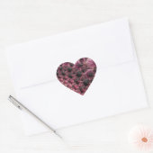Boho Funky Eclectisch Roze Zwart Abstract Fractal Hart Sticker (Envelop)