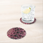 Boho Funky Eclectisch Roze Zwart Abstract Fractal Kartonnen Onderzetters (Insitu)