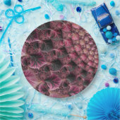 Boho Funky Eclectisch Roze Zwart Abstract Fractal Papieren Bordje (Feest)