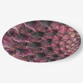 Boho Funky Eclectisch Roze Zwart Abstract Fractal Papieren Bordje (Gekanteld)