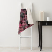 Boho Funky Eclectisch Roze Zwart Abstract Fractal Sherpa Deken (In situ)