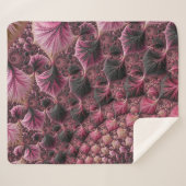 Boho Funky Eclectisch Roze Zwart Abstract Fractal Sherpa Deken (Voorkant (horizontaal))