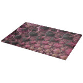 Boho Funky Eclectisch Roze Zwart Abstract Fractal Snijplank (Hoek)