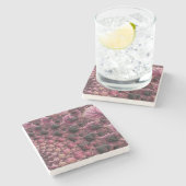 Boho Funky Eclectisch Roze Zwart Abstract Fractal Stenen Onderzetter (Zijkant)