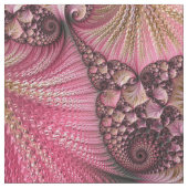 Boho Funky Eclectisch Roze Zwart Abstract Fractal Stof (Close Up)
