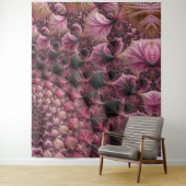 Boho Funky Eclectisch Roze Zwart Abstract Fractal Wandkleed (In situ)