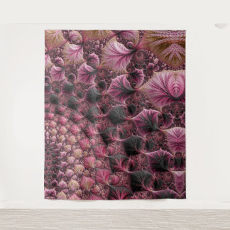 Boho Funky Eclectisch Roze Zwart Abstract Fractal Wandkleed