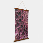 Boho Funky Eclectische Roze Zwarte Abstracte Fract Hangend Wandkleed (Gebogen)