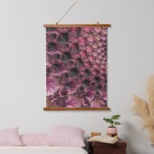 Boho Funky Eclectische Roze Zwarte Abstracte Fract Hangend Wandkleed (Slaapkamer)
