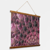Boho Funky Eclectische Roze Zwarte Abstracte Fract Hangend Wandkleed (Gebogen)