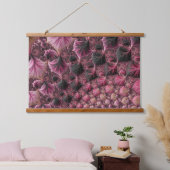 Boho Funky Eclectische Roze Zwarte Abstracte Fract Hangend Wandkleed (Slaapkamer)