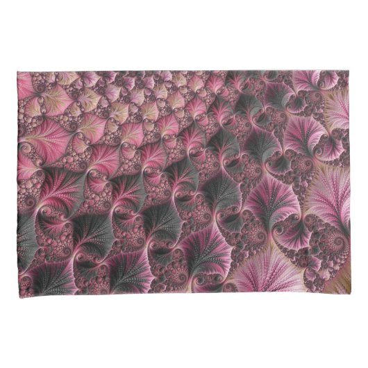 Boho Funky Eclectische Roze Zwarte Abstracte Fract Kussensloop (Voorkant-Rechts)