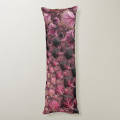 Boho Funky Eclectische Roze Zwarte Abstracte Fract Lichaamskussen (Achterkant (Verticaal))