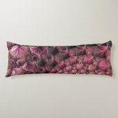 Boho Funky Eclectische Roze Zwarte Abstracte Fract Lichaamskussen (Voorkant)