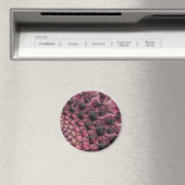 Boho Funky Eclectische Roze Zwarte Abstracte Fract Magneet (Insitu (Vaatwasser))