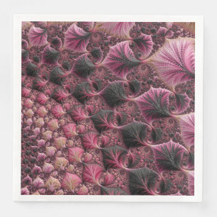 Boho Funky Eclectische Roze Zwarte Abstracte Fract Servetten