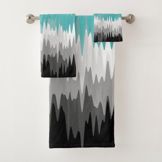 Boho Funky Golvende Abstracte Libramannelijke Prid Bad Handdoek (Insitu)