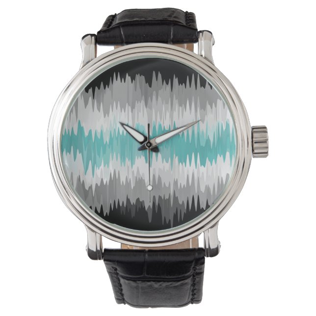 Boho Funky Golvende Abstracte Libramannelijke Vlag Horloge (Voorkant)